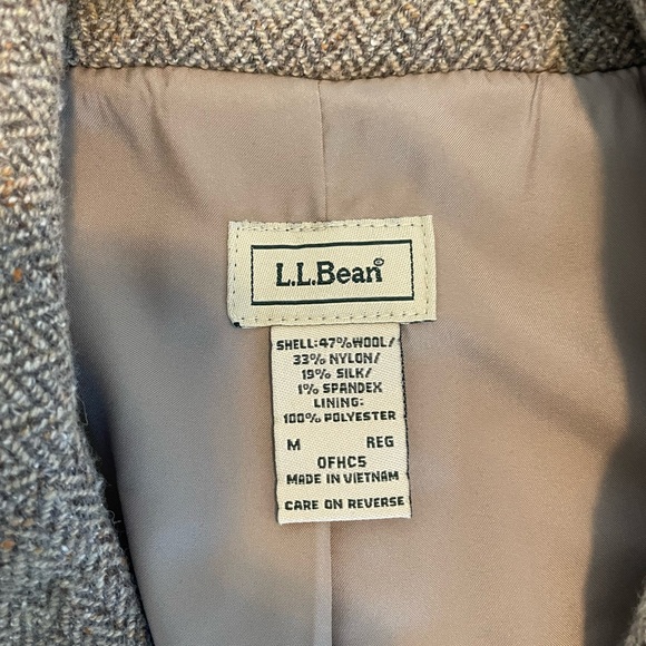 LL Bean Wool & Silk Blend Blazer - Brown, Tan & Cream - Picture 2 of 5